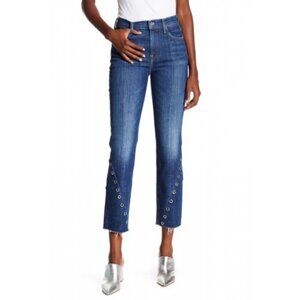 7 For All Mankind Edie Straight Denim Jeans Pants Womens 29 Blue Medium Wash